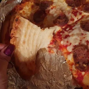 After 8 minutes at 450 in rég oven, it is crispy on edges and cooked through center.  Cauliflower Gluten Free