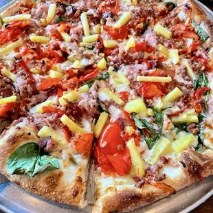 a pizza on a plate
