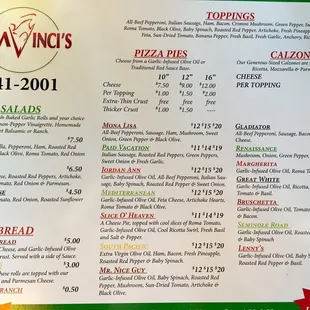 menu