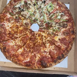 Xl half and half pizza