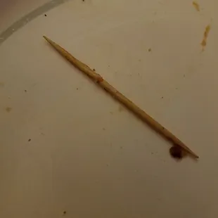 The toothpick that came with the pizza!