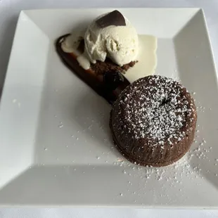 Warm Chocolate Cake, Homemade Vanilla Gelato, Amarena Cherries ($16)