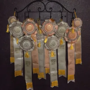 rosettes and ribbons