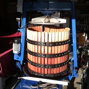 Getting the press ready.