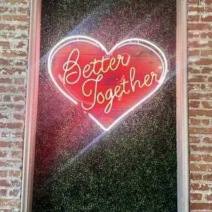 Heart neon sign Star wedding Kansas City Missouri Davis Event Space historic Harrisonville Square