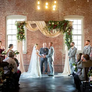 Affordable wedding venue exposed brick Kansas City Missouri Davis Event Space historic Harrisonville Square Missouri