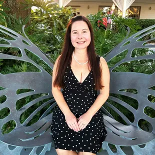 Cool metal butterfly bench