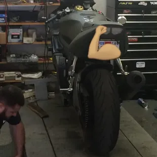 Bikes going into surgery for a new chain and sprocket kit. -1/+2  #finally