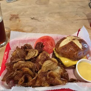 Pretzel burger- pretty good!