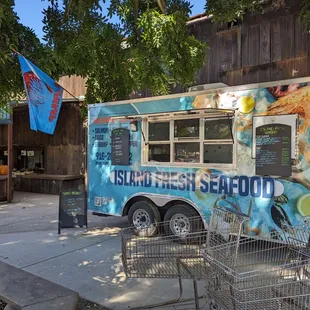 a food truck parked outside