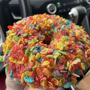 Fruity Pebbles donut