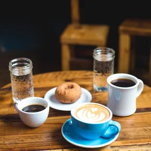 Coffee &amp; plain doughnut