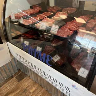 a display of meats