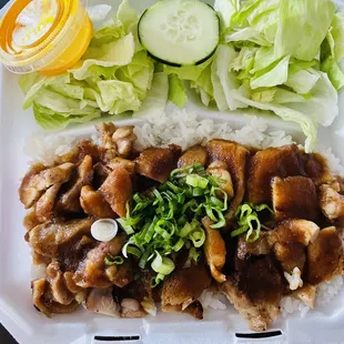Chicken Plate w/ salad + house dressing--consistently good!