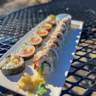 Sakura Roll (left) and Crunch Roll (right) - the rice was soft, and the fish was not fishy, and the amount of sauce was perfect.