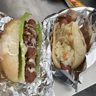 Bacon ranch and slaw dog
