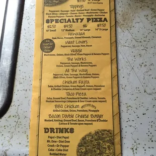 menu