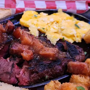 Steak and eggs