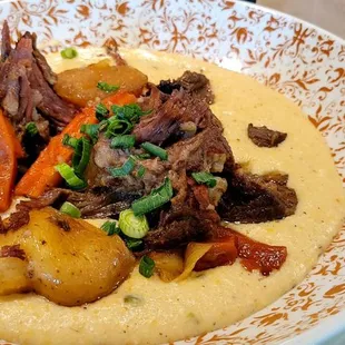 Jalapeno grits and pot roast