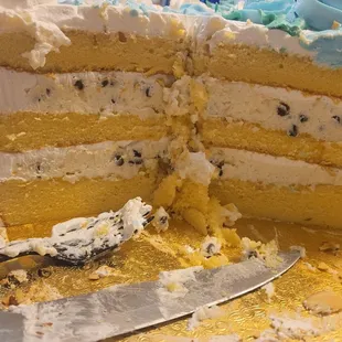 Inside the Cassata cake. Look at all of that cannoli cream!