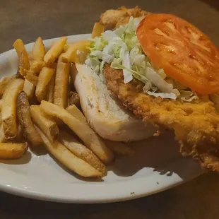 Fish Sandwich served with fries