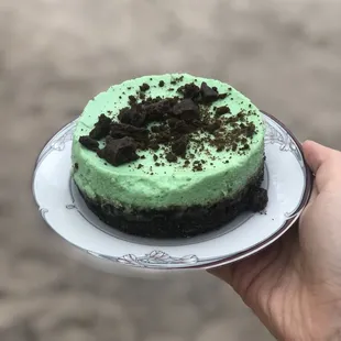 Thin Mint cheesecake