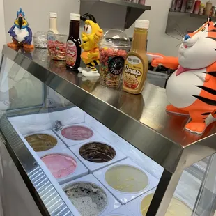 a variety of ice creams