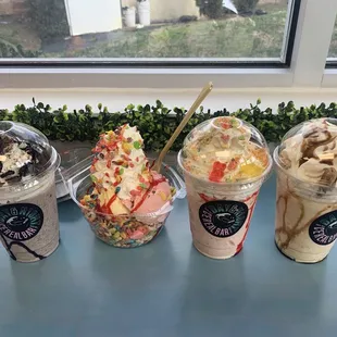 Cookies and cream, unicorn breath, mcflyyyy and mucha lucha