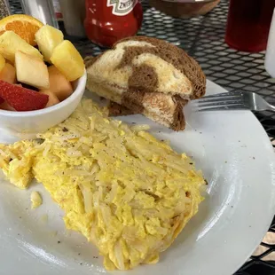 I enjoyed the hash brown scramble.