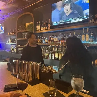 Bea at the bar