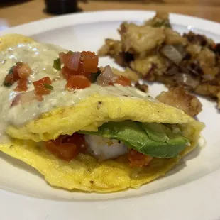 Camarones omelet