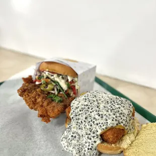 chicken wings and fried chicken, food