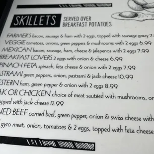 a menu for a restaurant