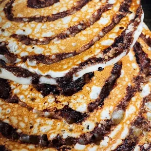 Chocolate swirl pancakes