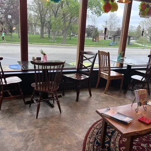 Front of store. Cute seating areas!