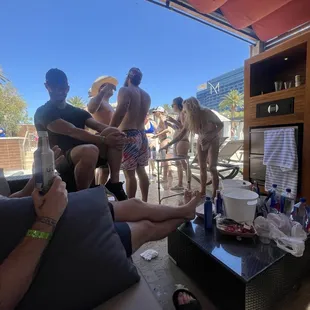 Lots of fun in the cabana