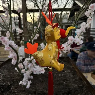 Faux cherry blossom decorations for lunar new year