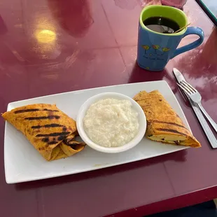 Breakfast Burrito with grits