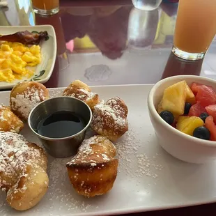 Pancake and fruit.  Outstanding.
