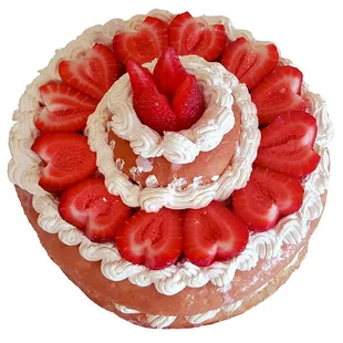 a cake with strawberries on top
