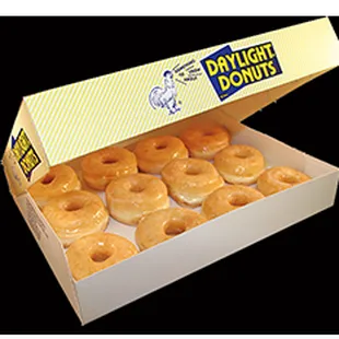 a box of glazed donuts