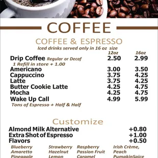Menu2 - Roasterie Coffee
