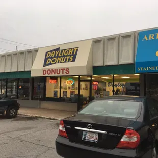 In a strip center just east of Harvard