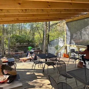 Indoor outdoor seating.
