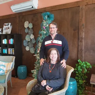 The Christmas tree is very pretty, and so is the food.