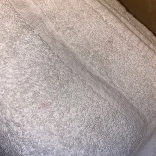 Tow with three red spots not washed still fresh! Zoom in to middle of tow to see.