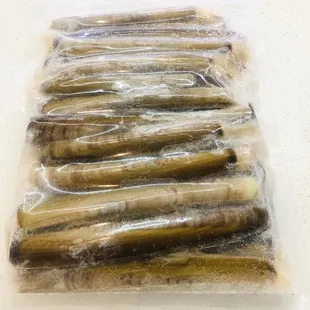 a bag of fish wrapped in plastic