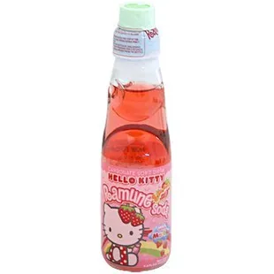 a bottle of hello kitty strawberry soda