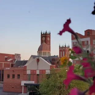 a brick building with a clock tower