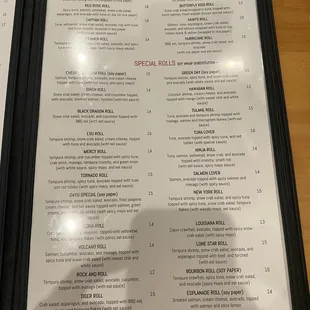 Rolls and special rolls